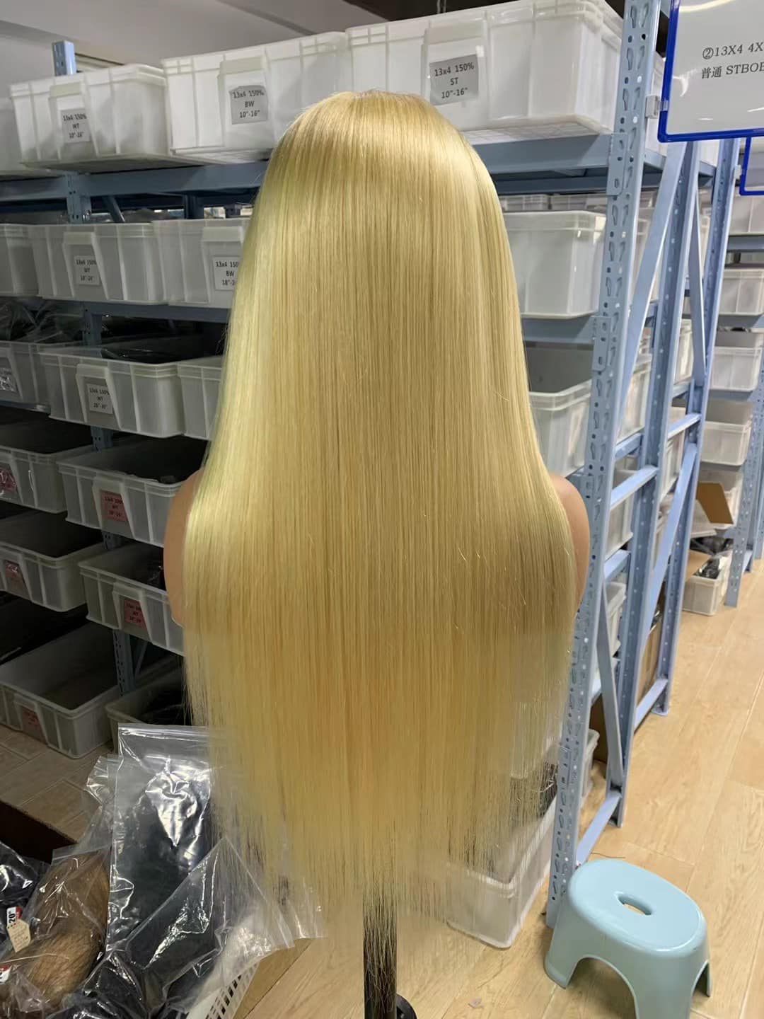 613 blonde color straight hair 13X4  full frontal wig 180 density ,body wave