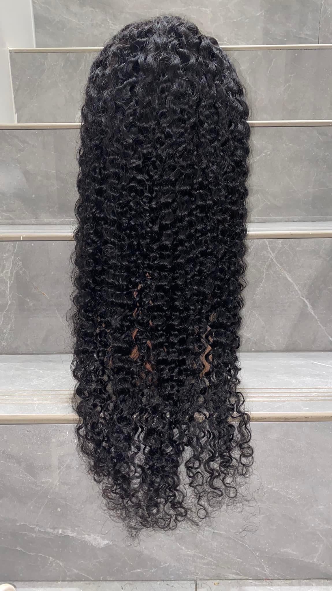 full frontal wig 13X4 jerry curly 180 density on hand