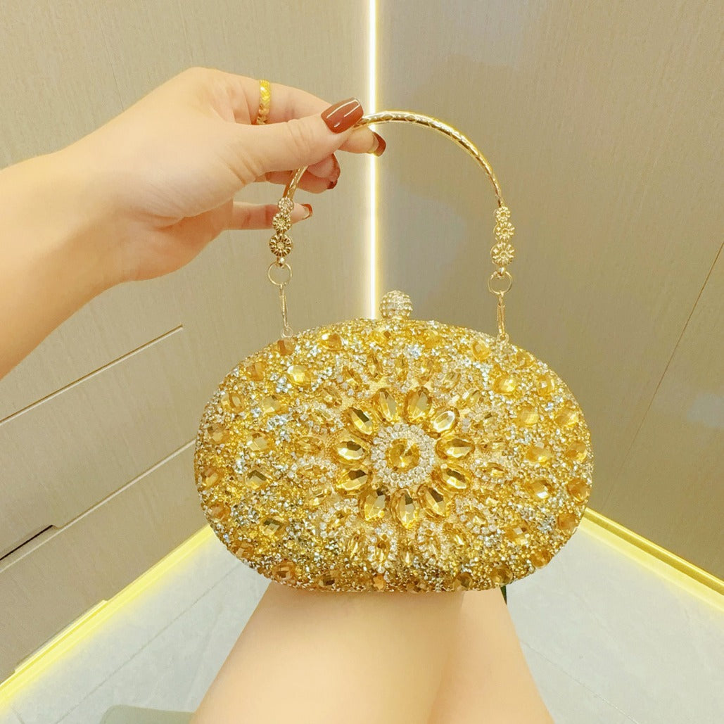 Rhinestone bag women's evening dress banquet clutch bag diamond-studded hand-held dinner bag cheongsam bag