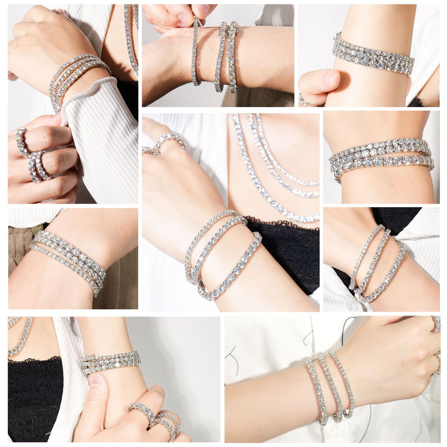 S925 Silver Moissanite Bracelet and Necklace