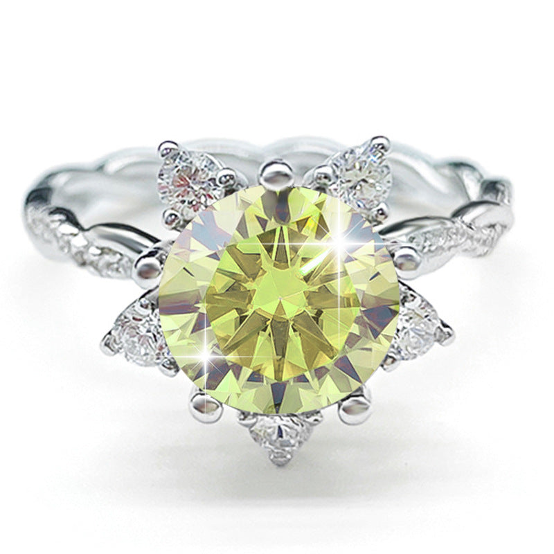 3 carat round green eight hearts eight shears cut twisted group diamond ring
