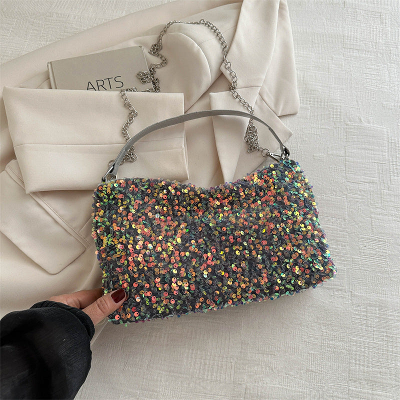 Sequined fashion handbag  all-match ins chain shoulder messenger bag mobile phone bag female