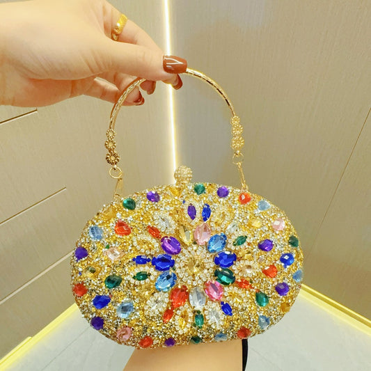 Rhinestone bag women's evening dress banquet clutch bag diamond-studded hand-held dinner bag cheongsam bag