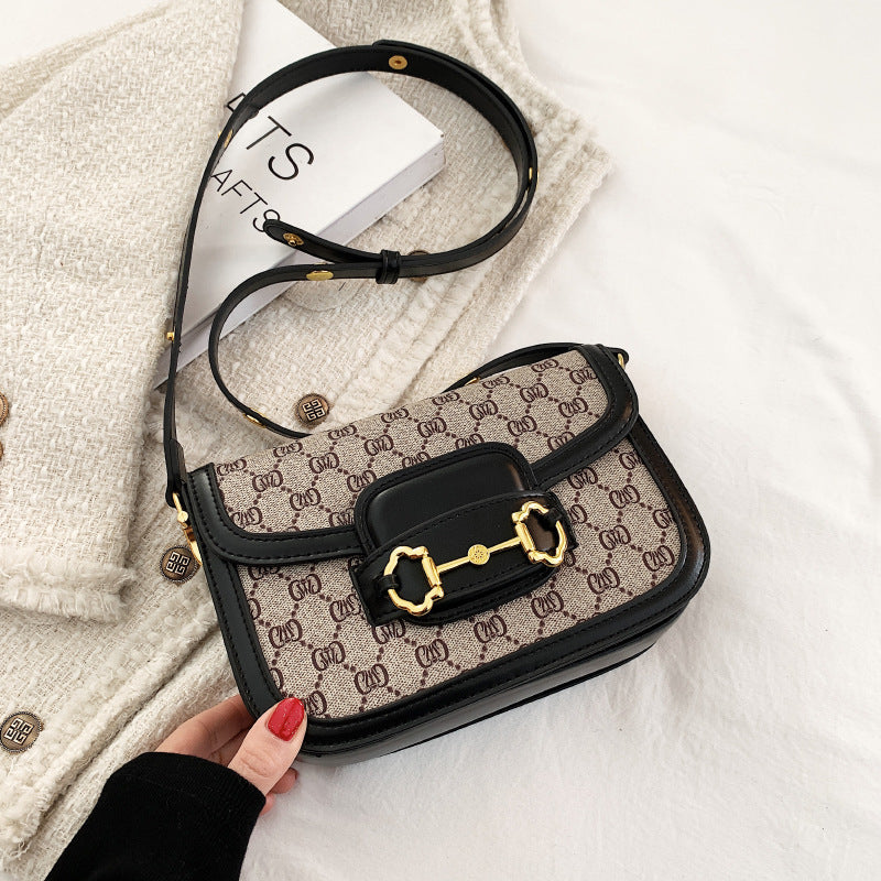 Vintage Printed Small Square Saddle Bag