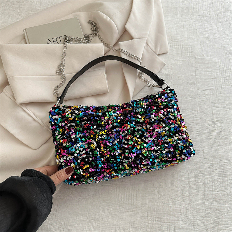 Sequined fashion handbag  all-match ins chain shoulder messenger bag mobile phone bag female