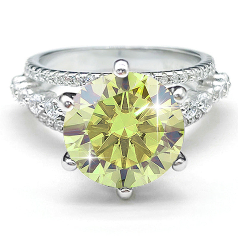 S925 Silver 5 Carat Six-claw Diamond Ring