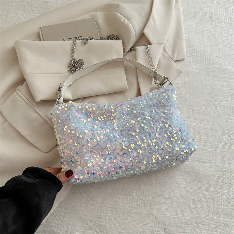 Sequined fashion handbag  all-match ins chain shoulder messenger bag mobile phone bag female