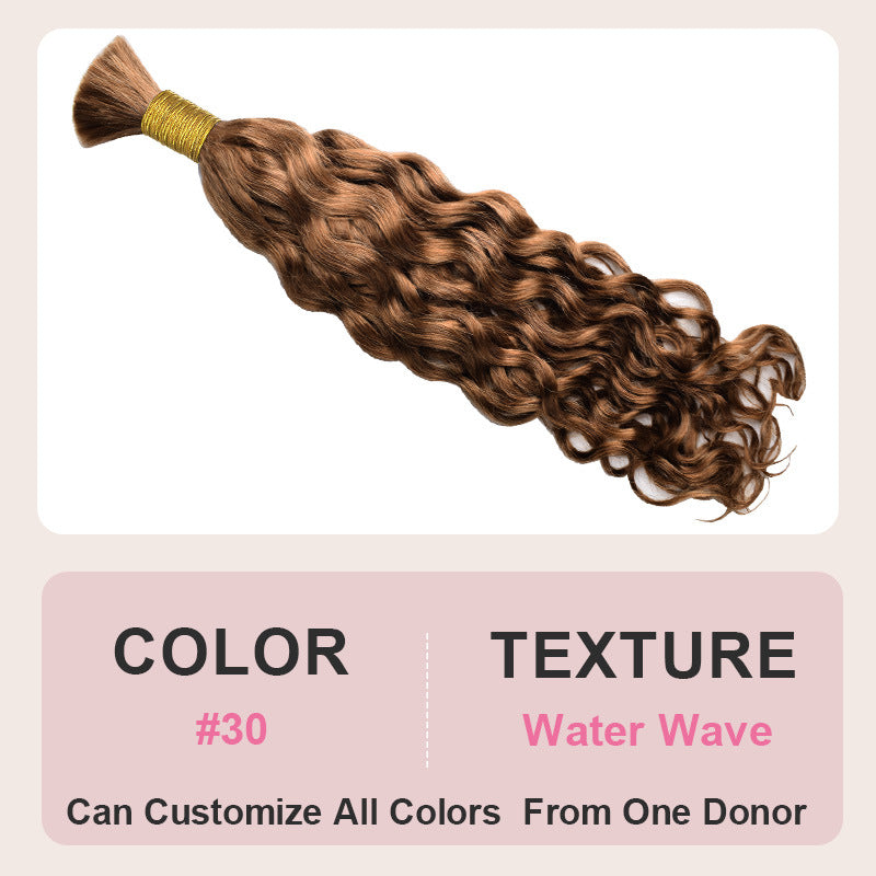 water wave hair bulk human hair extension 3 packs