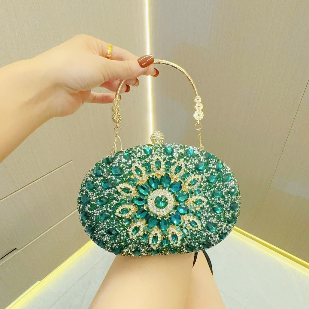 Rhinestone bag women's evening dress banquet clutch bag diamond-studded hand-held dinner bag cheongsam bag