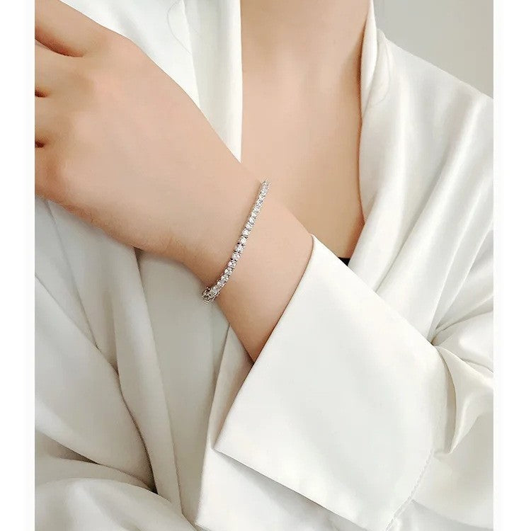 S925 Silver Moissanite Bracelet and Necklace