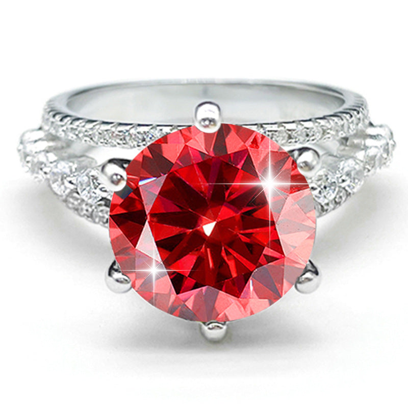 S925 Silver 5 Carat Six-claw Diamond Ring