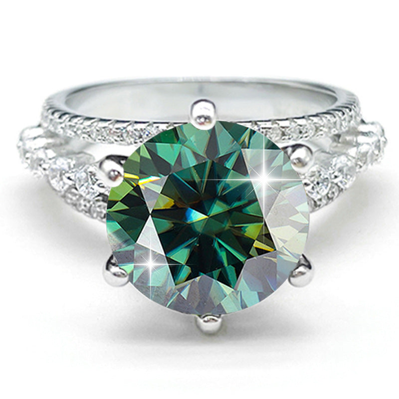 S925 Silver 5 Carat Six-claw Diamond Ring