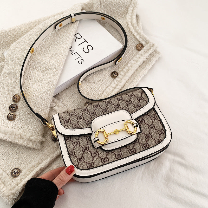 Vintage Printed Small Square Saddle Bag