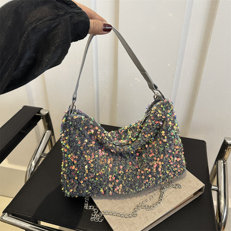 Sequined fashion handbag  all-match ins chain shoulder messenger bag mobile phone bag female