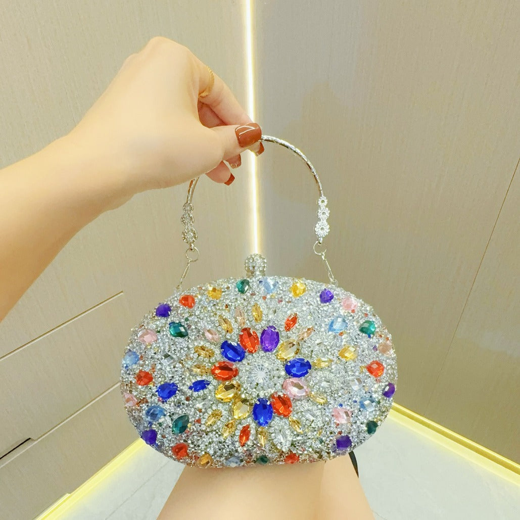 Rhinestone bag women's evening dress banquet clutch bag diamond-studded hand-held dinner bag cheongsam bag