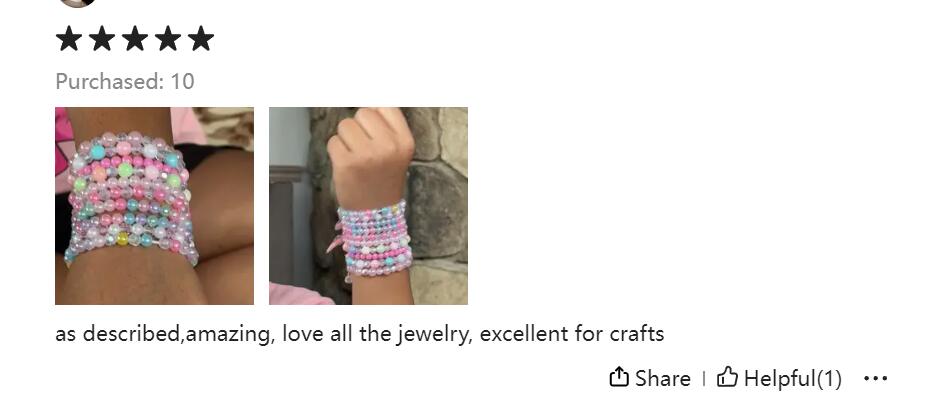 10pcs Exquisite Resin and Acrylic Beads Charm Bracelets