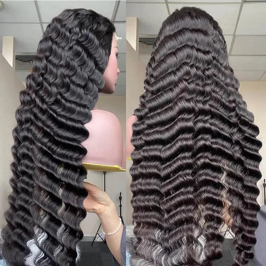 full frontal wig 13X4 deep wave  180 density on hand