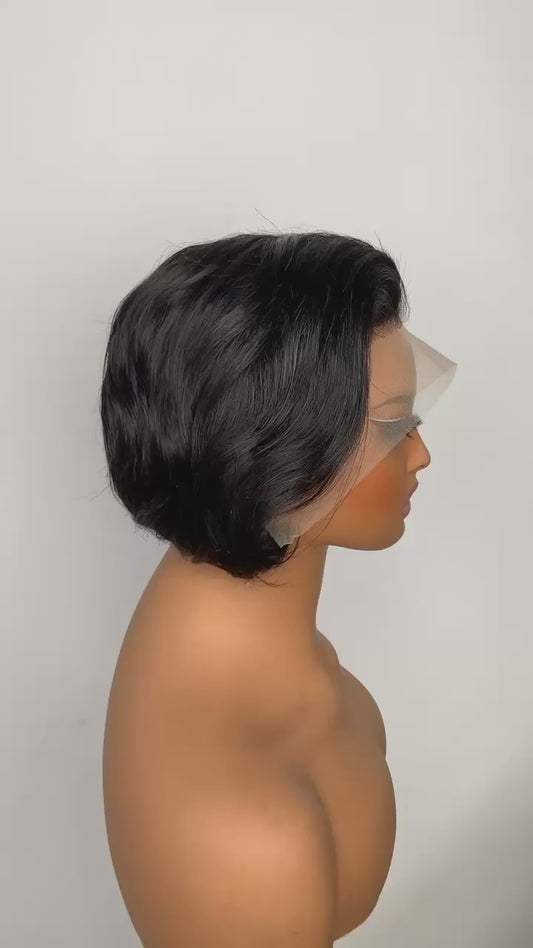 13X4 full frontal short pixie wig