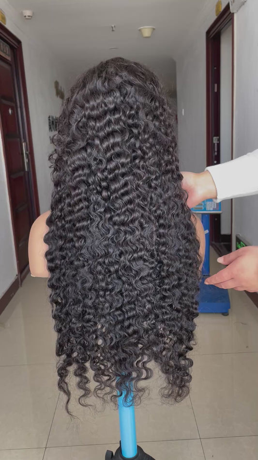 13X4 210 density burmese curls full frontal wig