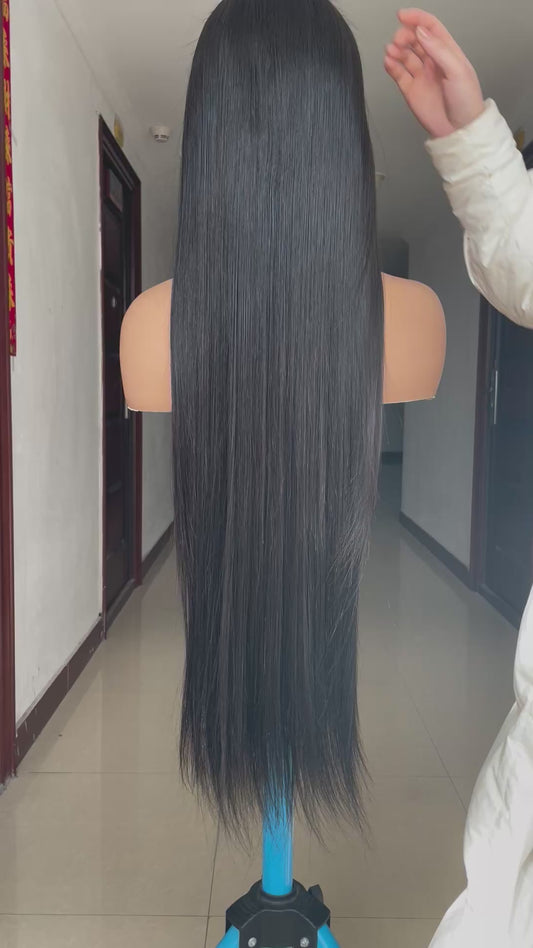 34inch 13X4 210 density straight natural color