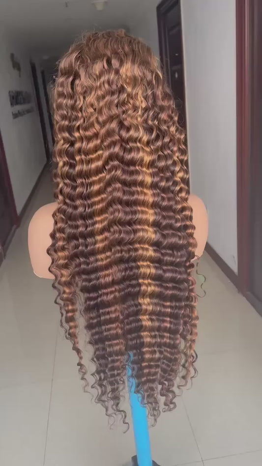 210 density 13X6 high light color deep wave