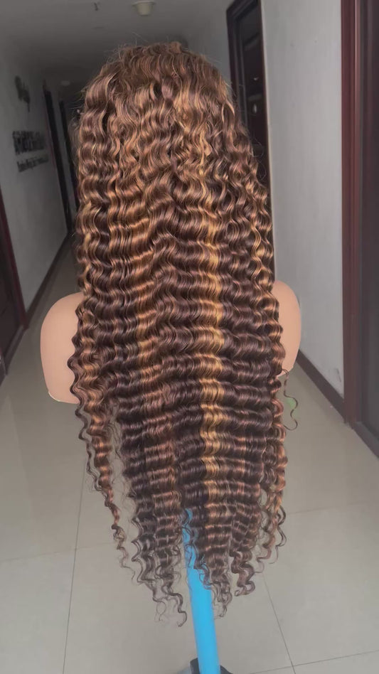 13X4 210 density high light color deep wave