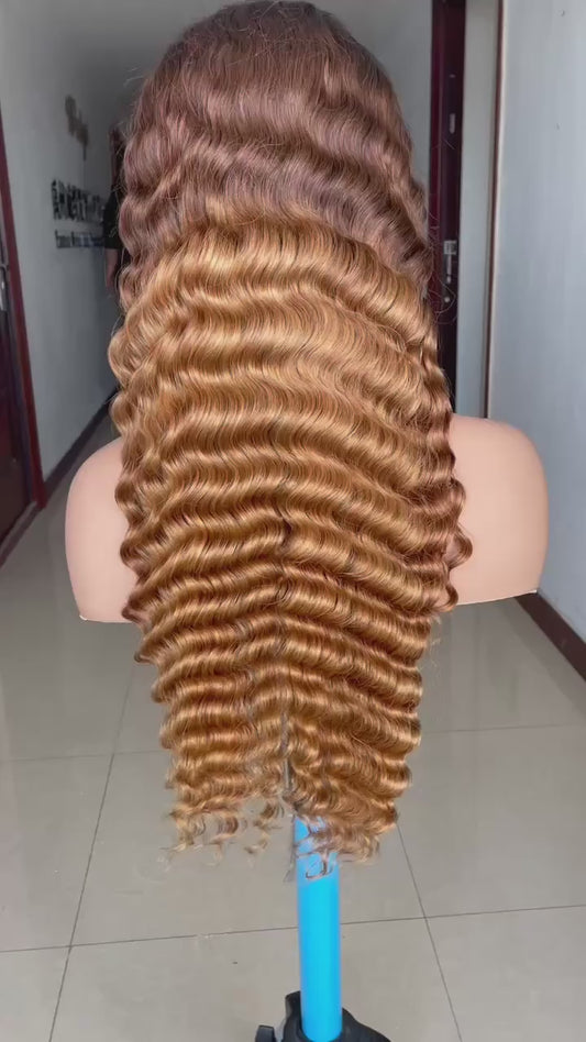 13X6 210 density 1b/4/27 deep wave full frontal wig
