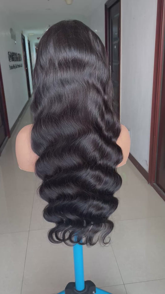 210 density 13X6 natural color body wave wig