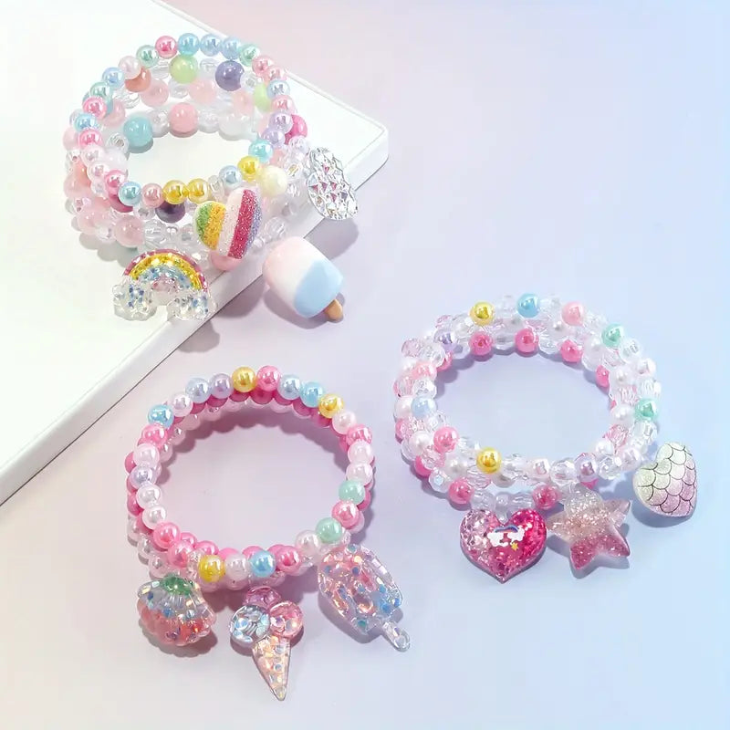 10pcs Exquisite Resin and Acrylic Beads Charm Bracelets