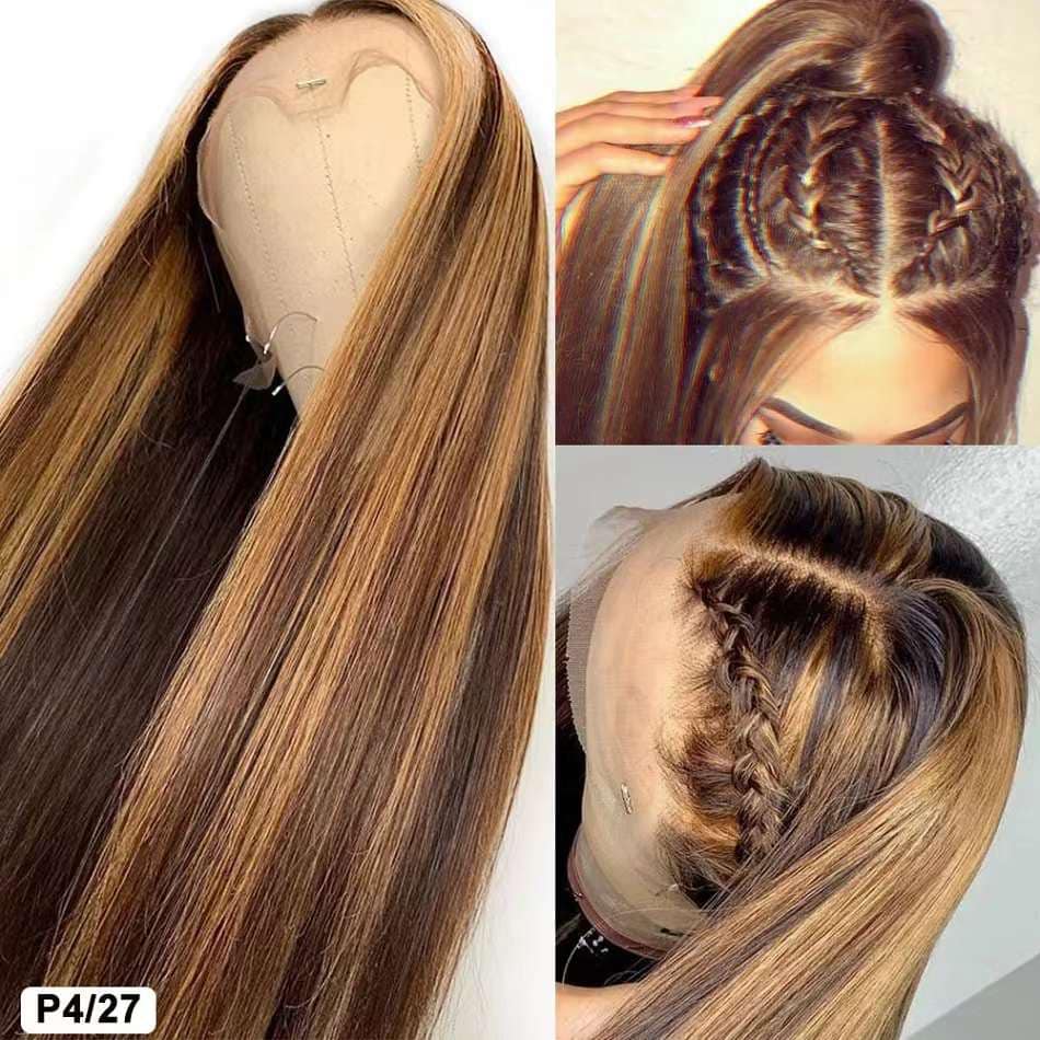 180 density Ear to ear frontal straight wig natural color ,99J color, 350 color, high light color