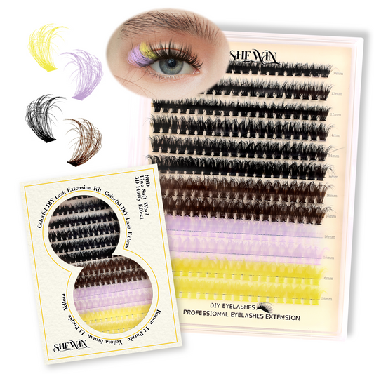 Colored Lash Clusters Wispy Eyelashes: Fluffy Lash Clusters 80D 10-16mm D Curl for Lash Extension Beginners - 240pcs