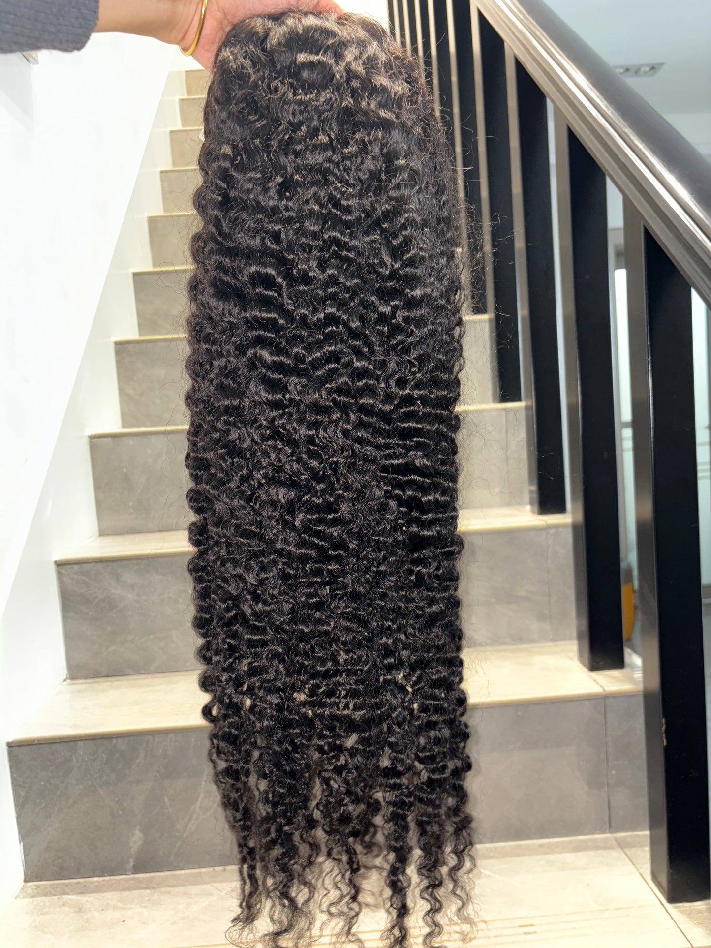 210 density 13X6 natural color burmese curly wig