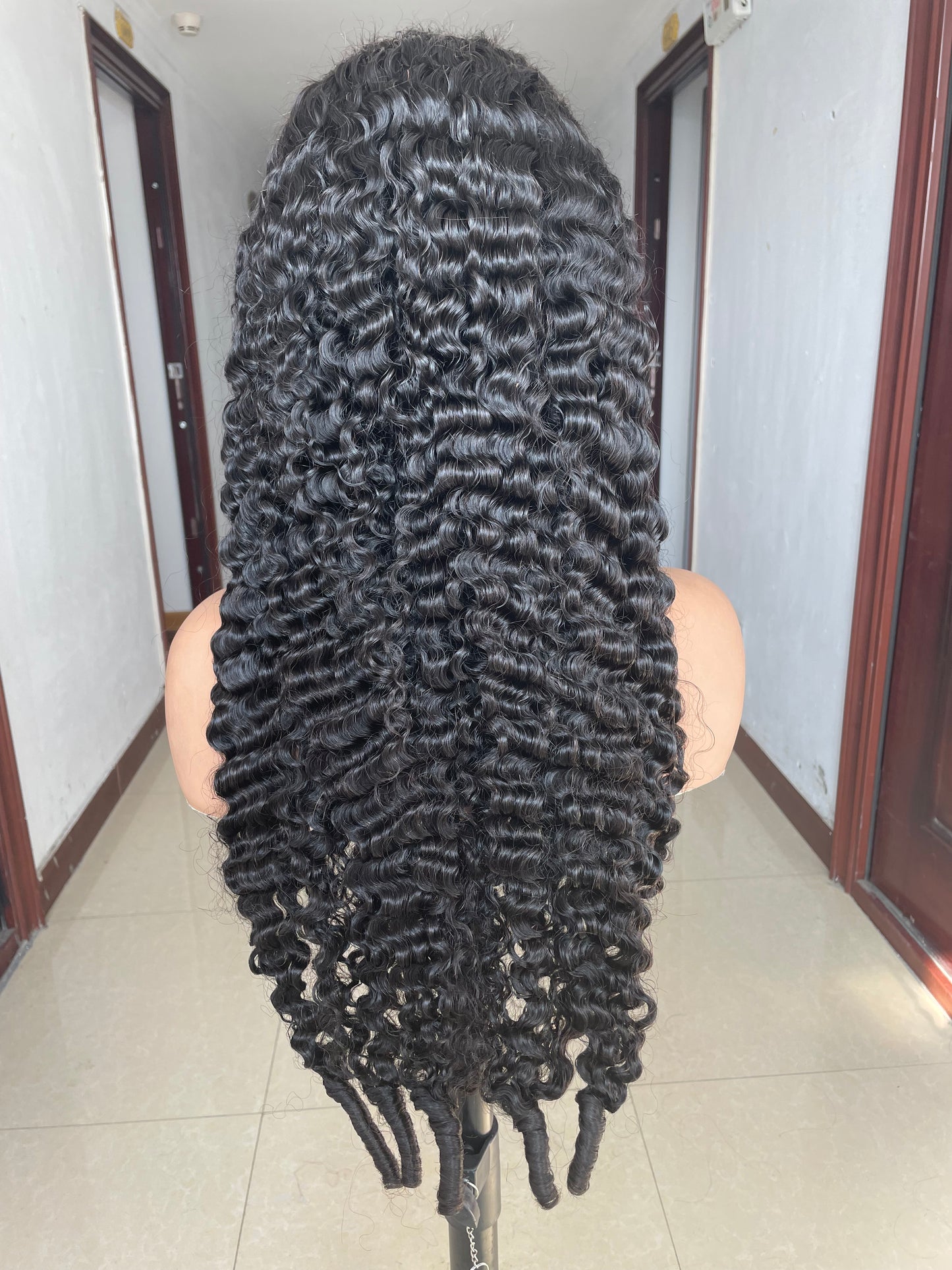 210 density 13X6 natural color burmese curly wig