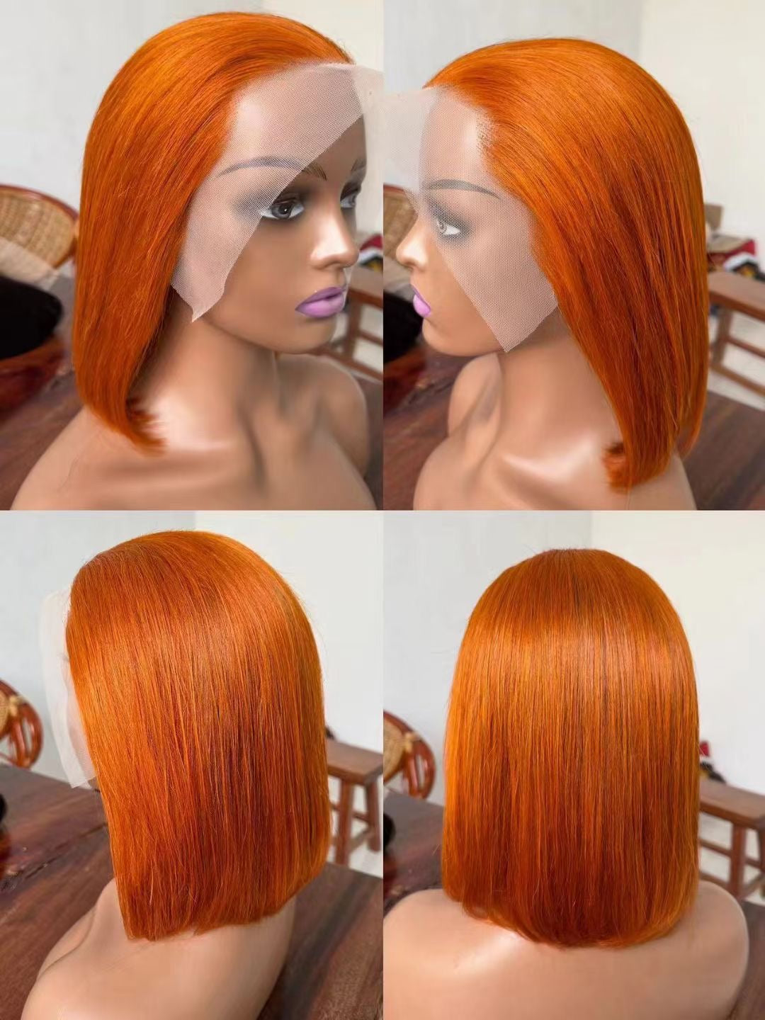 13X4 Frontal Colored bob,  PINK BOB, YELLOW BOB, BLUE BOB , GREY BOB