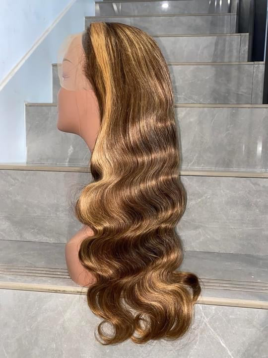 high light 4/27 color frontal body wig ,180 density