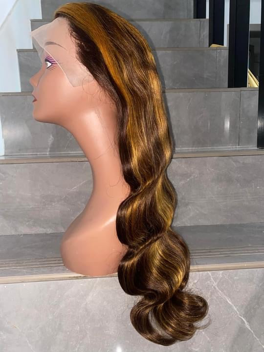 high light 4/27 color frontal body wig ,180 density