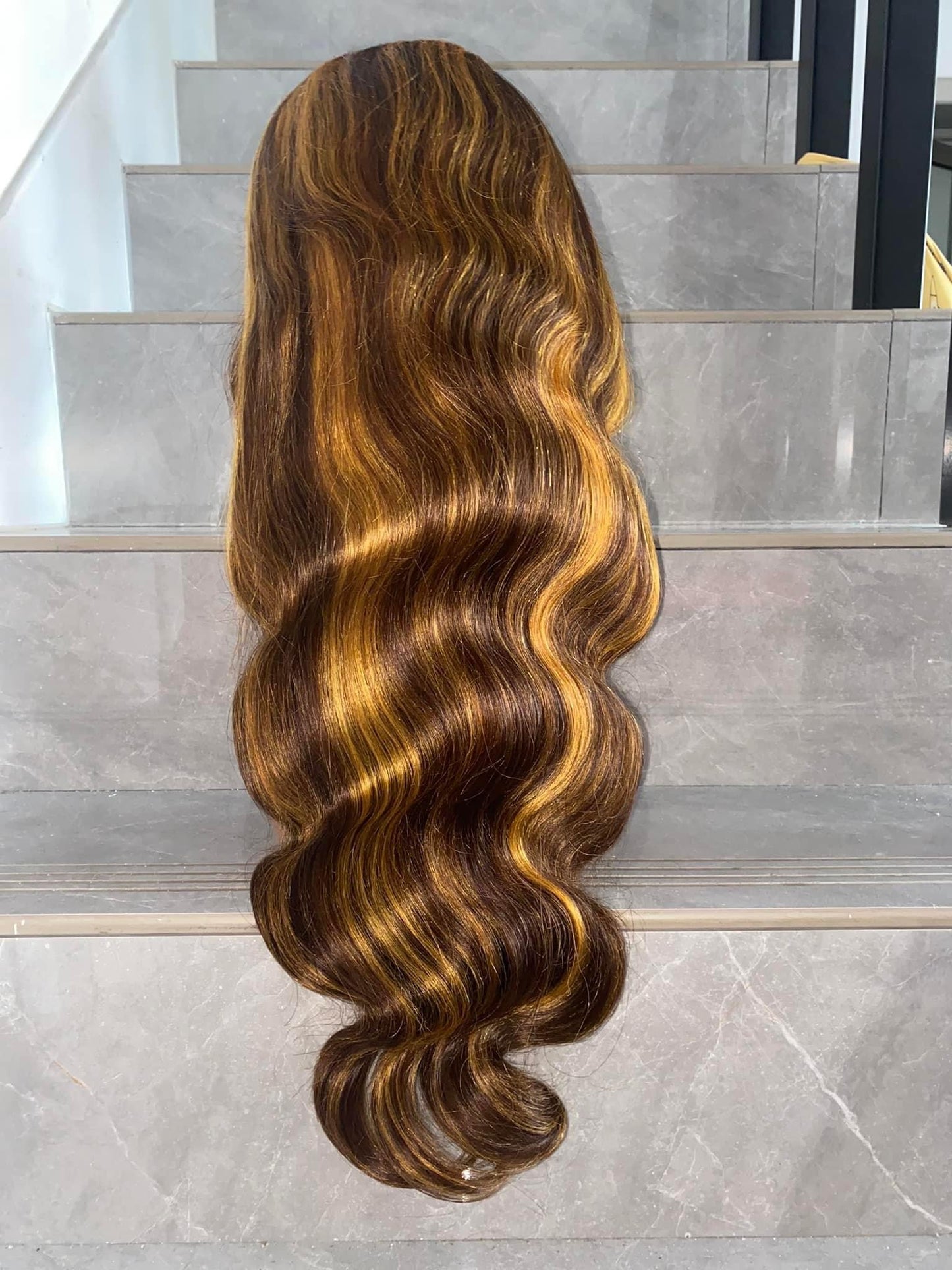 high light 4/27 color frontal body wig ,180 density