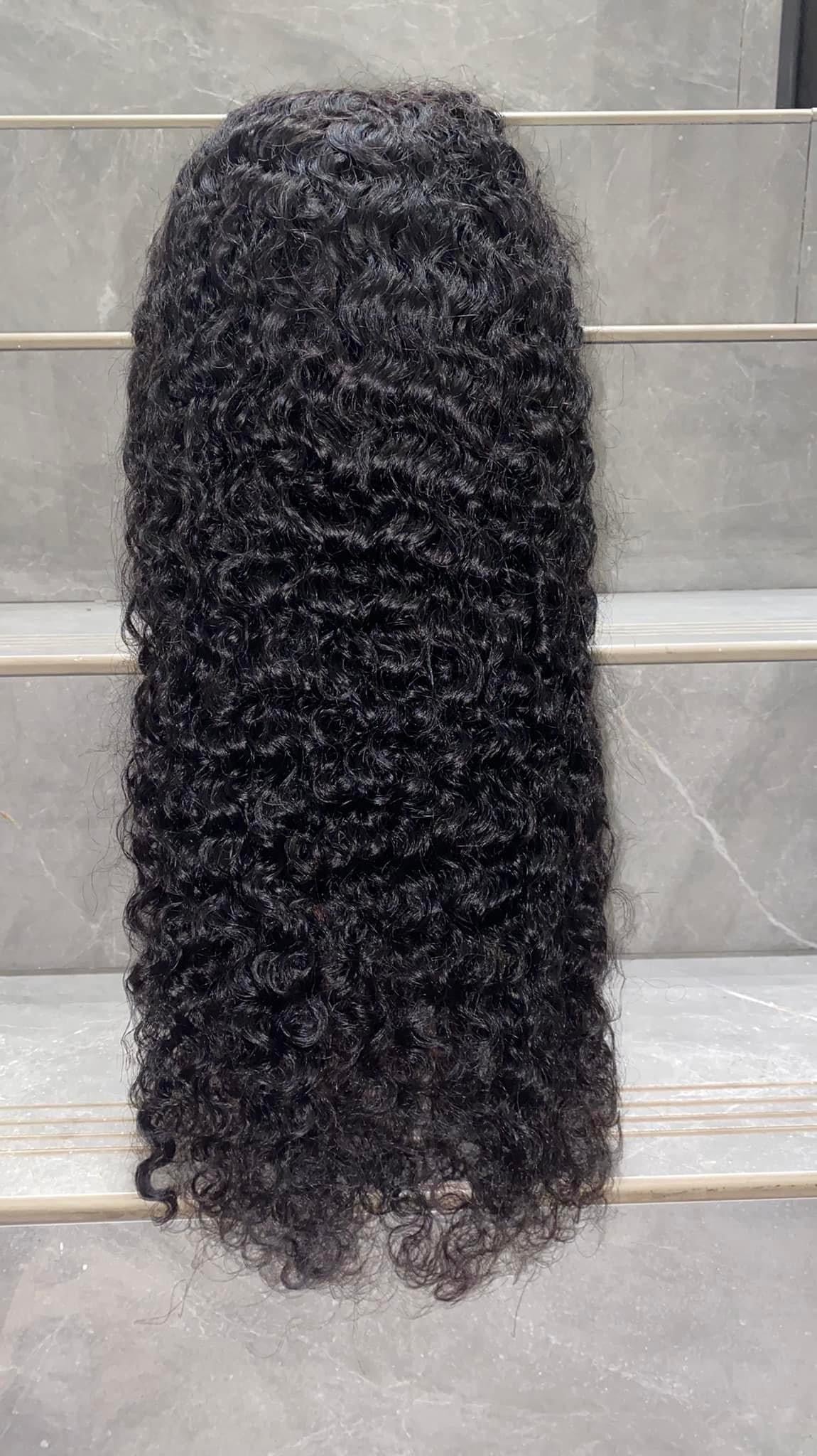 full frontal wig 13X4 jerry curly  180 density on hand