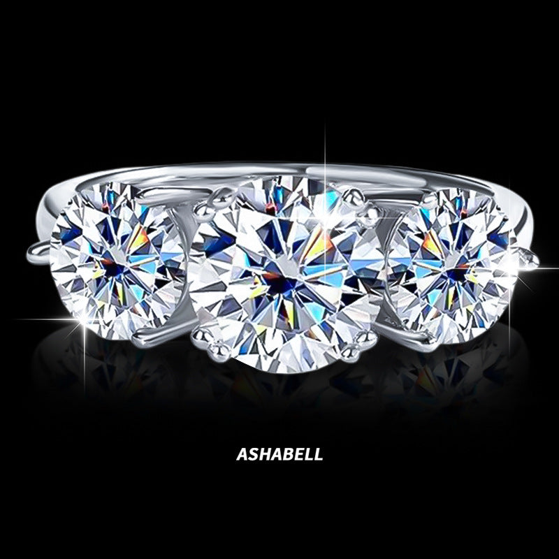 Three diamond fashion luxury 4 carat diamond ring