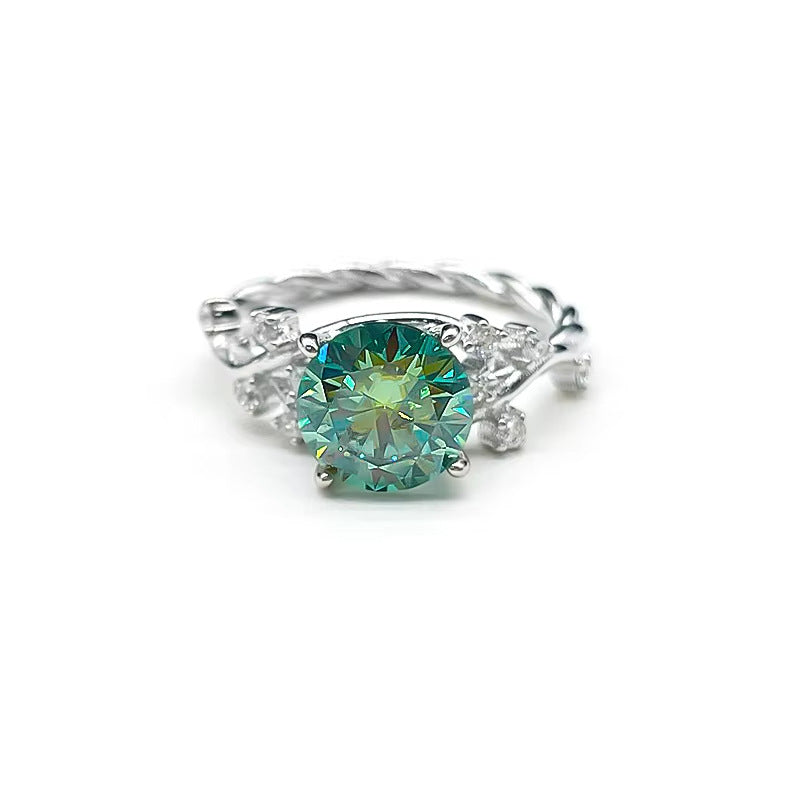 Green diamond Ring for Proposal and Wedding