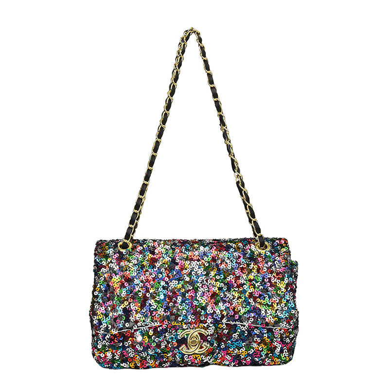 new popular sequined bag chain bright color fashionable cross-body bag cross-border tide INS retro