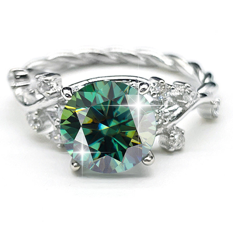 Green diamond Ring for Proposal and Wedding