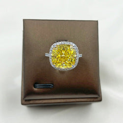 Square Ice Flower Cut S925 Sterling Silver Premium Ring