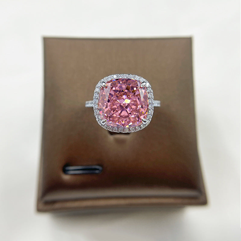 Square Ice Flower Cut S925 Sterling Silver Premium Ring