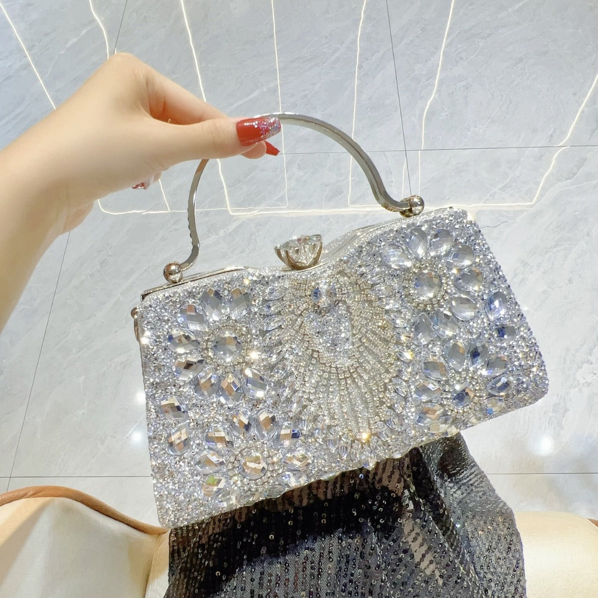 diamond evening bag shiny banquet handbag lady dress evening bag shoulder crossbody bag