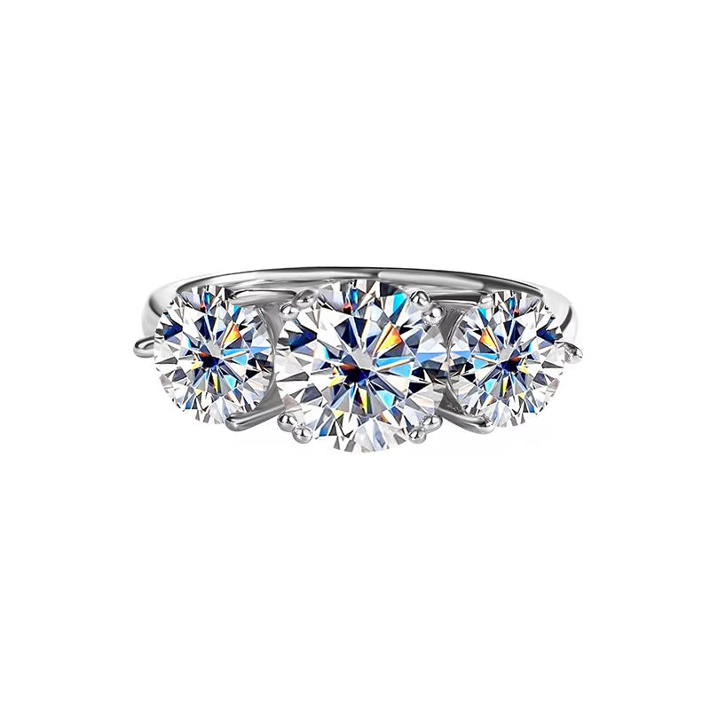 Three diamond fashion luxury 4 carat diamond ring