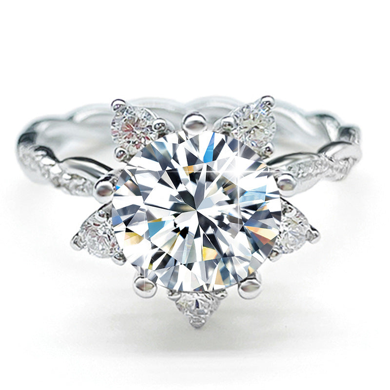 3 carat round green eight hearts eight shears cut twisted group diamond ring