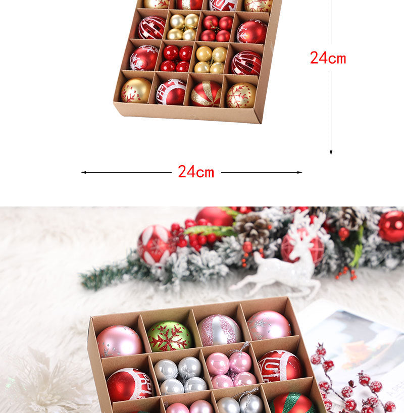 44 pcs chrismas tree ball, 32 pcs 3 cm, 12 pcs 6 cm,