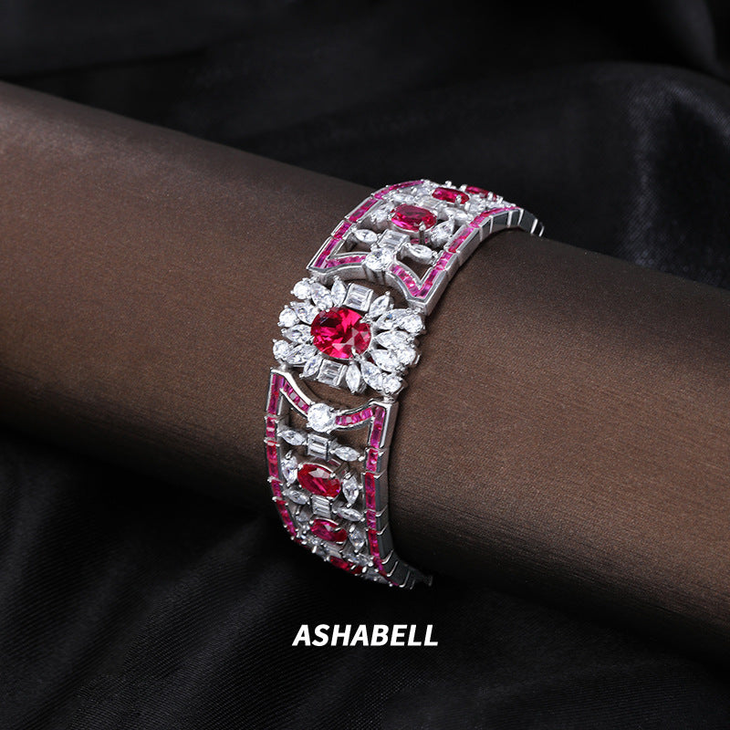 Luxury retro temperament high-grade ruby bracelet