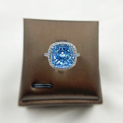 Square Ice Flower Cut S925 Sterling Silver Premium Ring